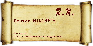 Reuter Miklós névjegykártya